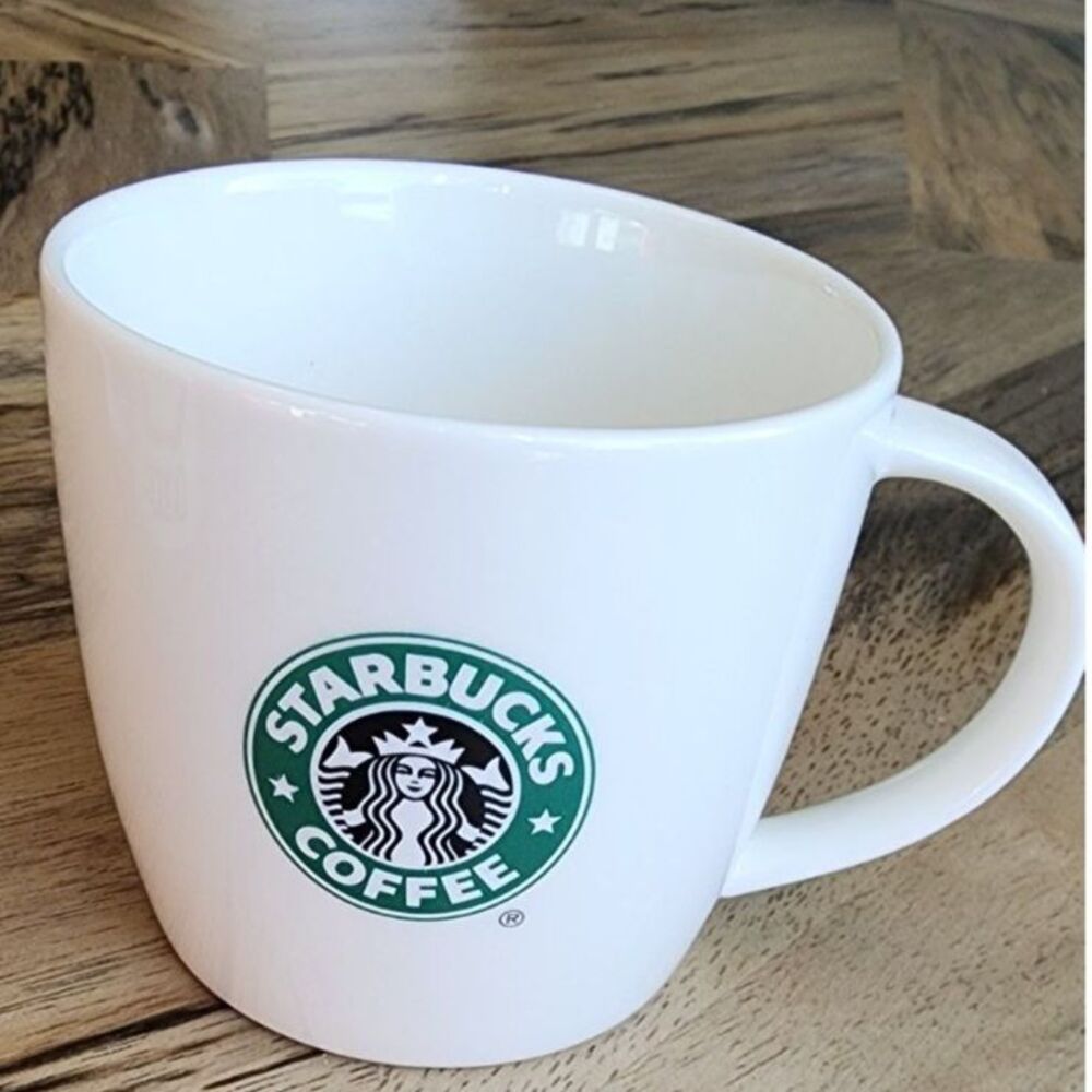 Starbucks 2008 New Bone China White Ceramic Coffee Mug 12 oz